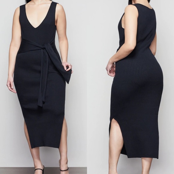 Good American Dresses & Skirts - Good American Belted Body Dress Size 5 Color Black